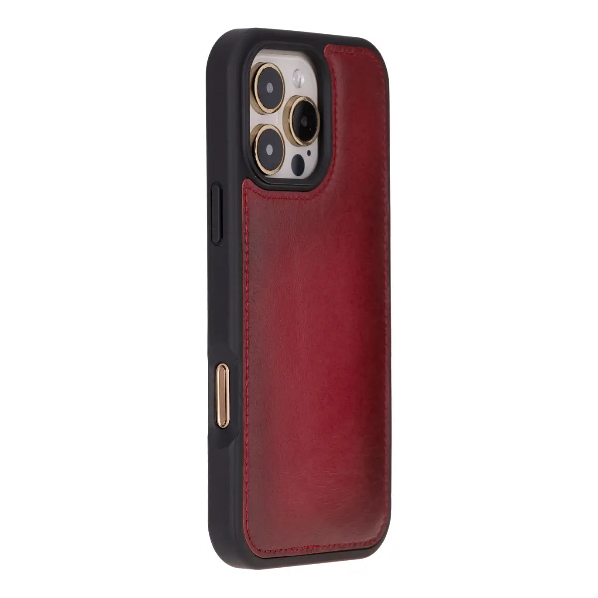 Burnished Red Leather Wallet Case for iPhone 16 Pro Max