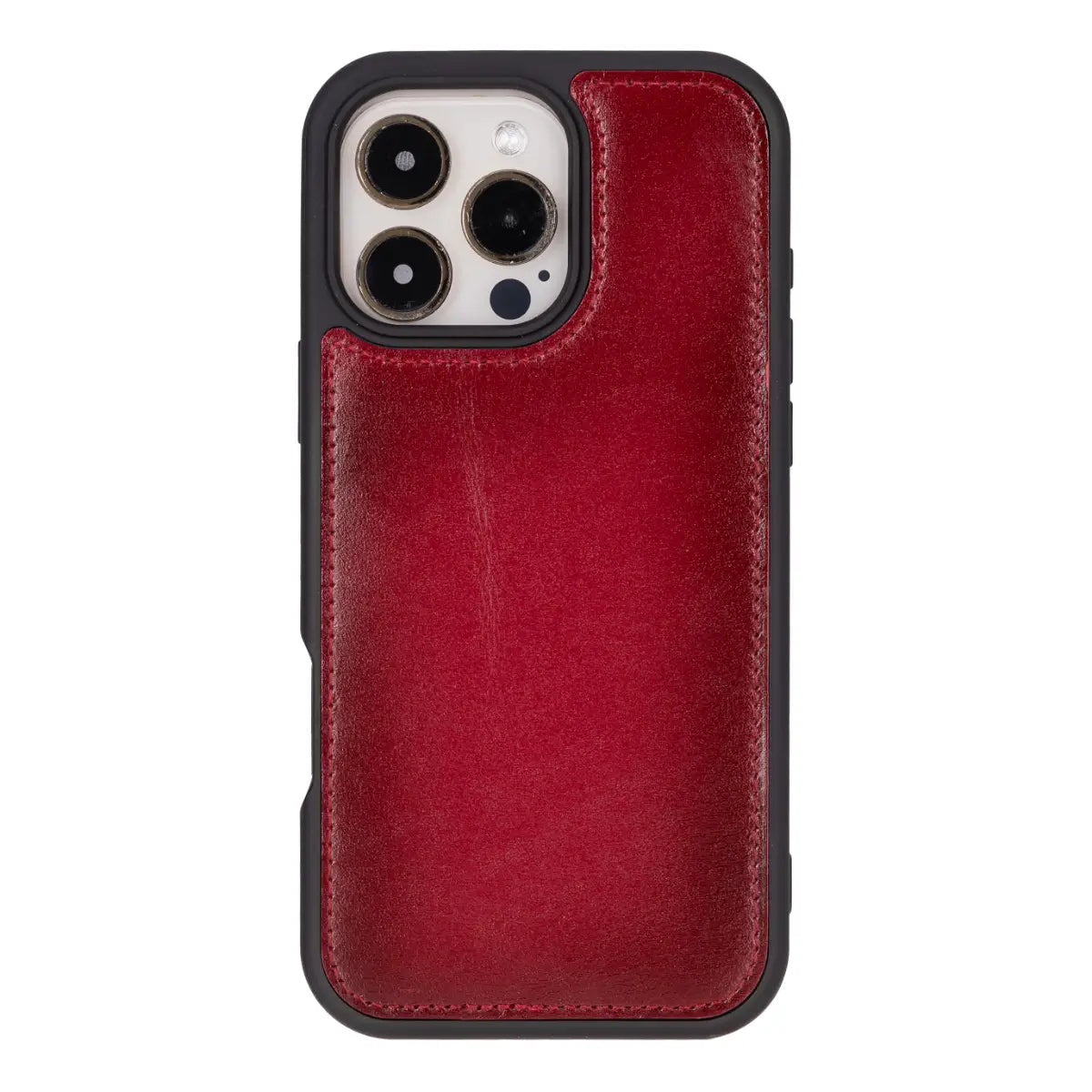 Burnished Red Leather Wallet Case for iPhone 16 Pro Max