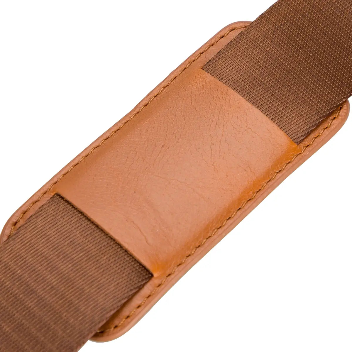 Burnished Tan Leather Business Briefcase shoulder strap