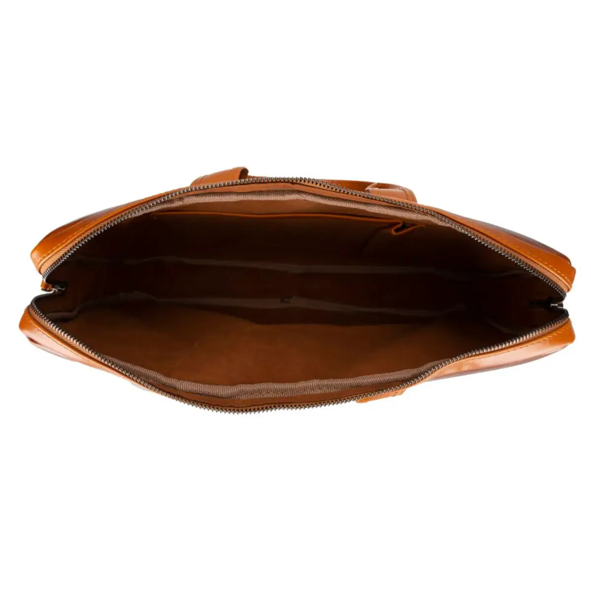 Burnished Tan Leather Business Briefcase