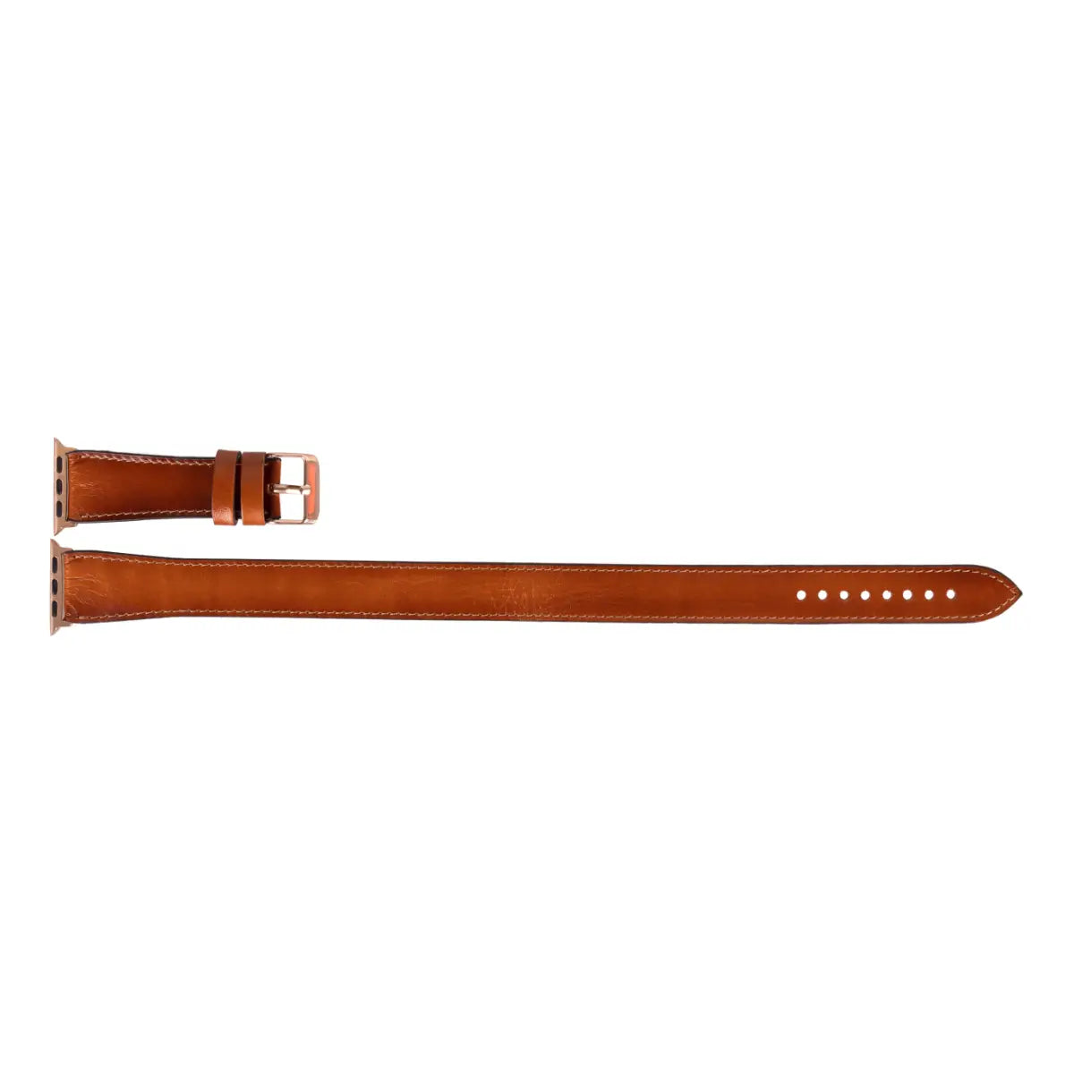 Burnished Tan Leather Double Tour Apple Watch Band