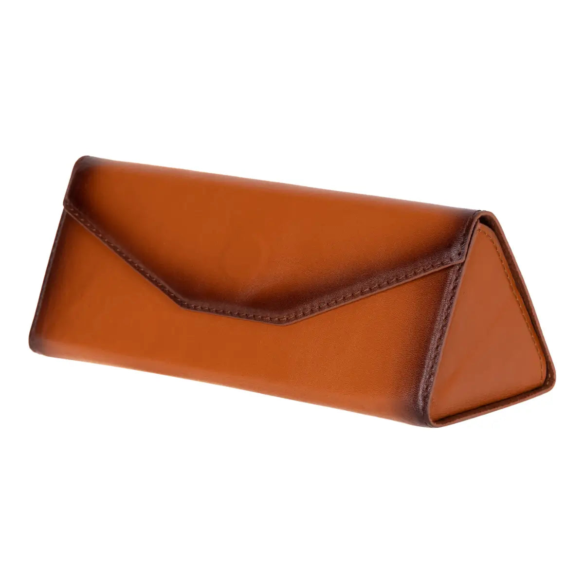 Burnished Tan Leather Glasses Case