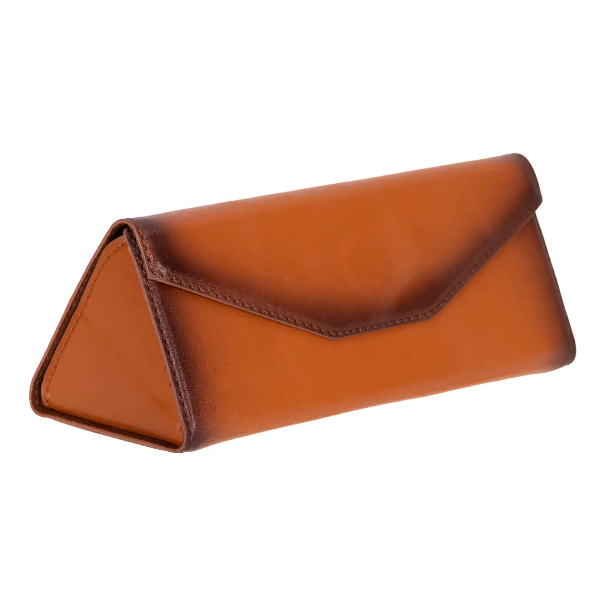Burnished Tan Leather Glasses Case