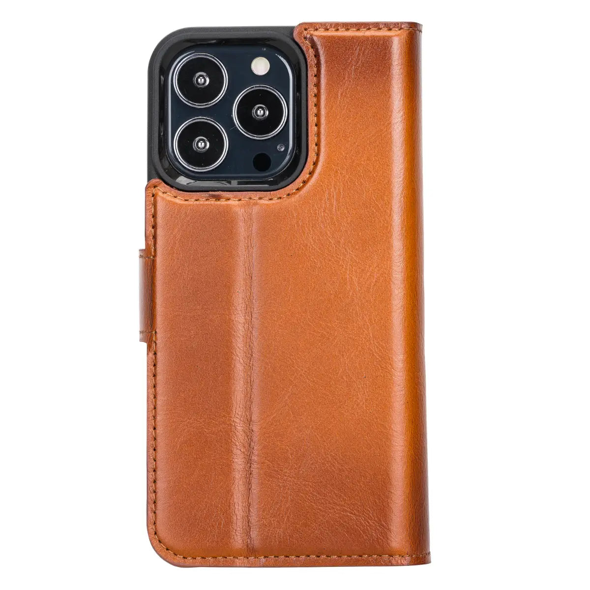 Burnished Tan Leather Magnetic Case for iPhone 13 Pro