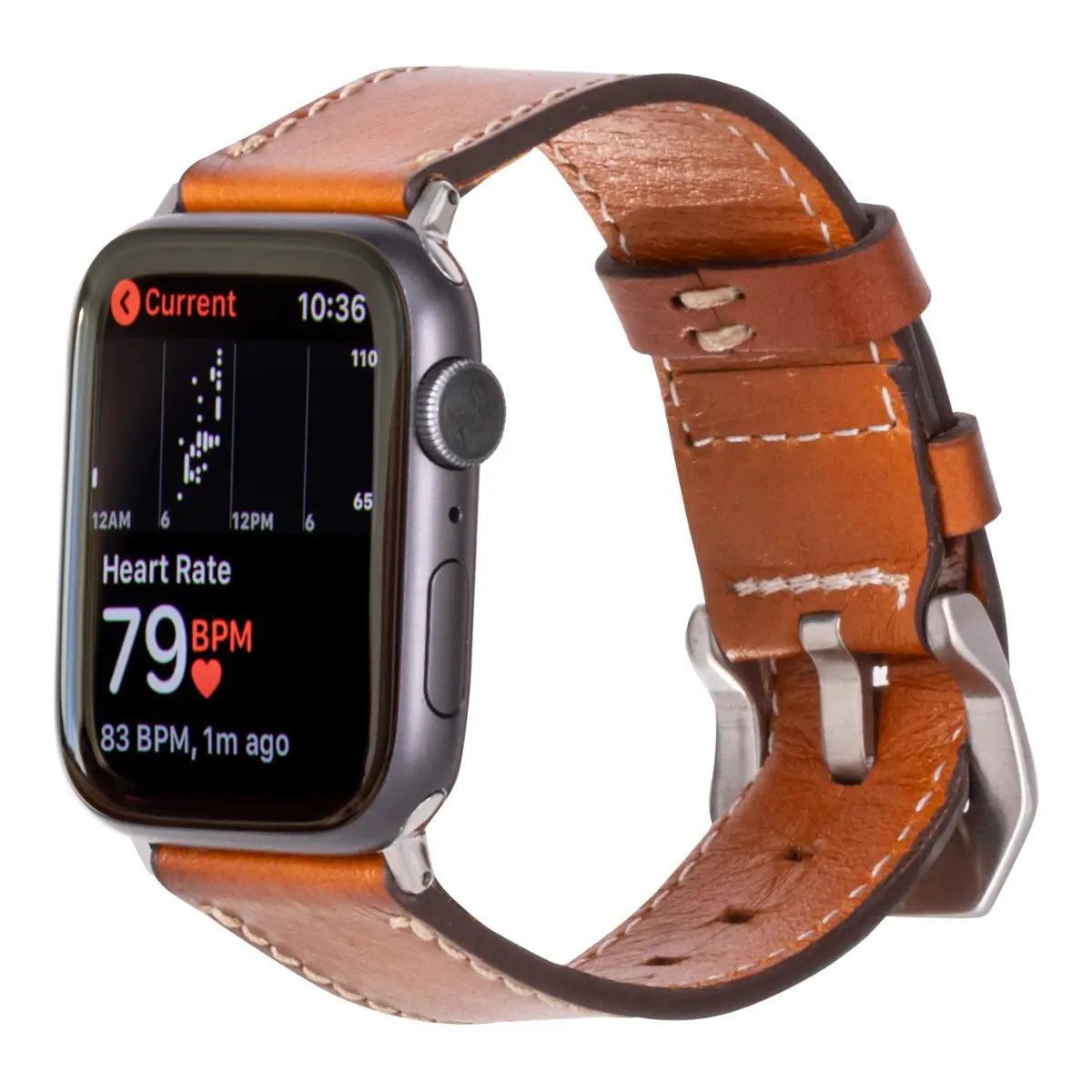 Burnished Tan Leather Mens Apple Watch Band