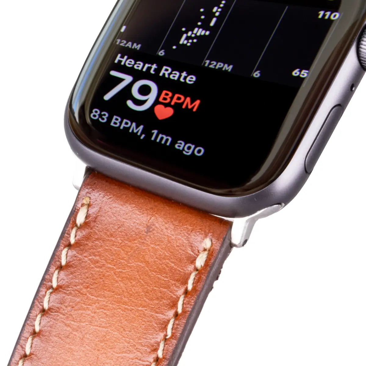 Burnished Tan Leather Mens Apple Watch Band