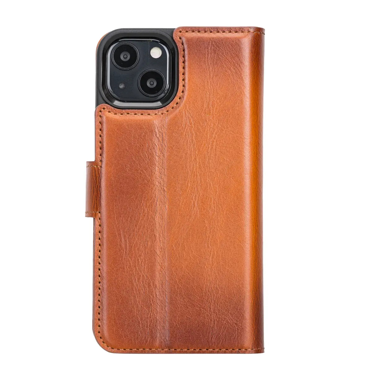 Burnished Tan Leather Wallet Case for iPhone 13