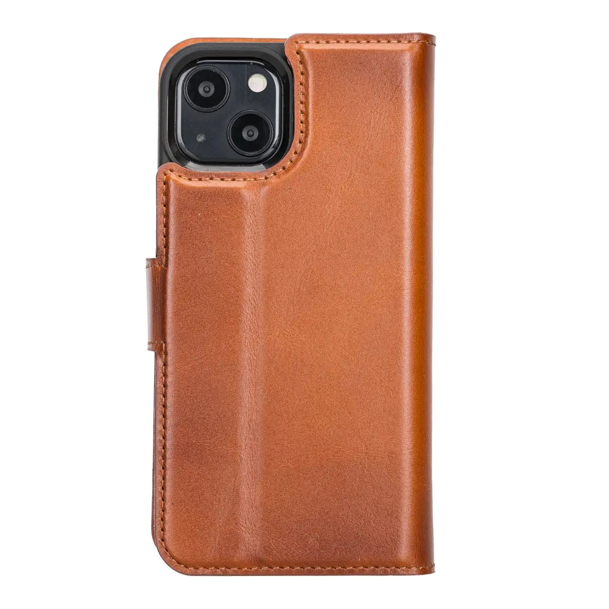 Burnished Tan Leather Wallet Case for iPhone 13 Mini