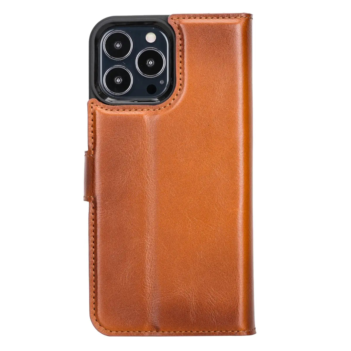 Burnished Tan Leather Wallet Case for iPhone 13 Pro Max