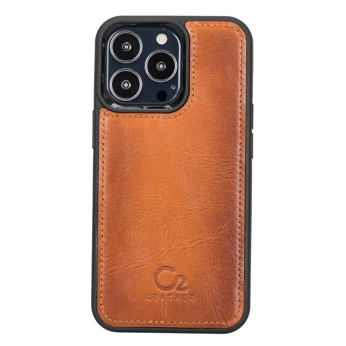 Burnished Tan Leather Wallet Case for iPhone 13 Pro Max