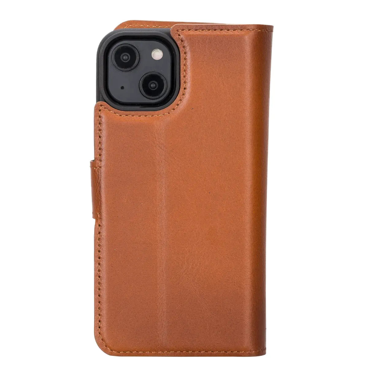 Burnished Tan Leather Wallet Case for iPhone 14