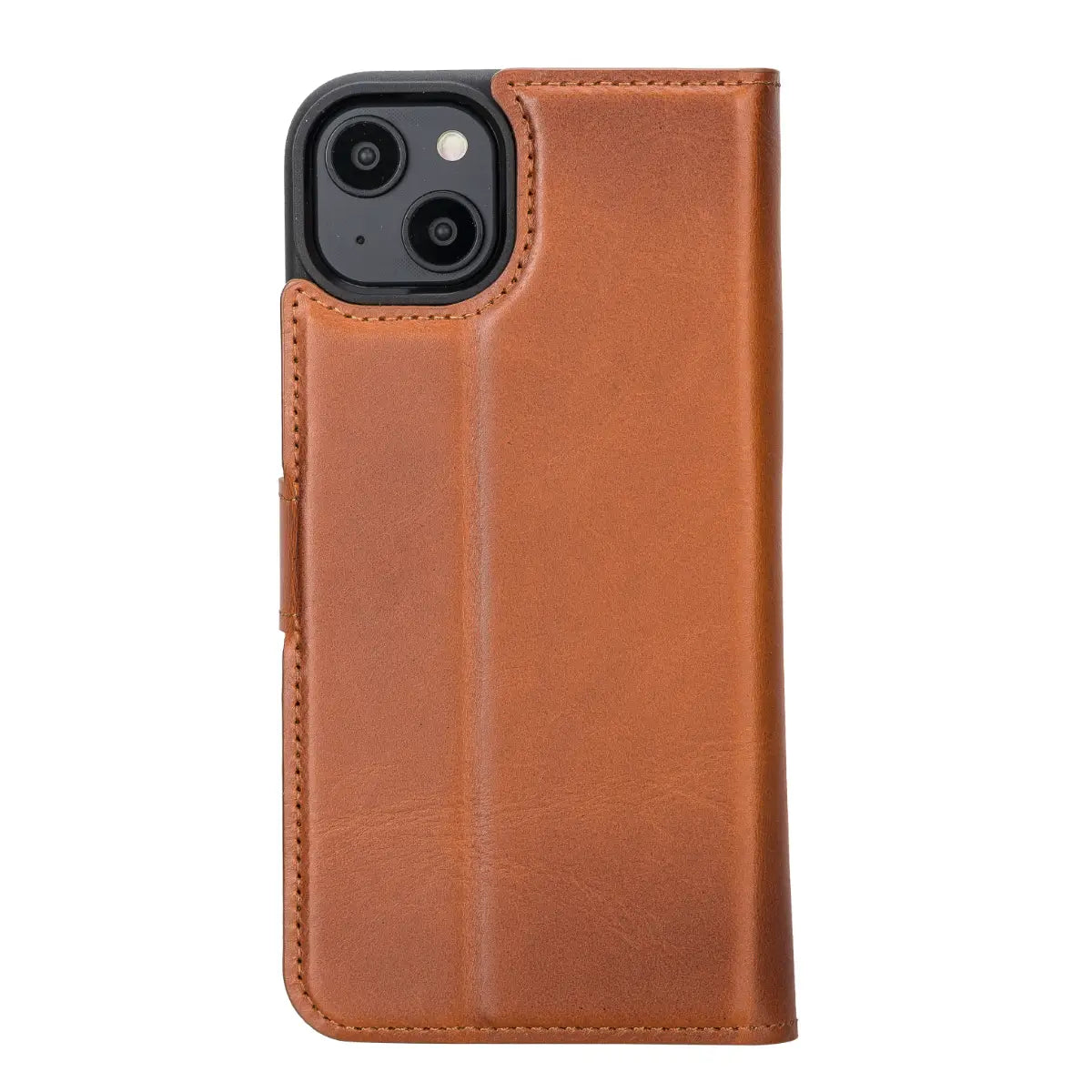 Burnished Tan Leather Wallet Case for iPhone 14 Plus