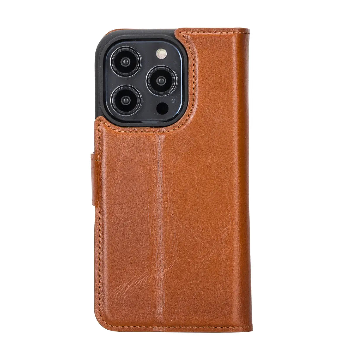 Burnished Tan Leather Wallet Case for iPhone 14 Pro