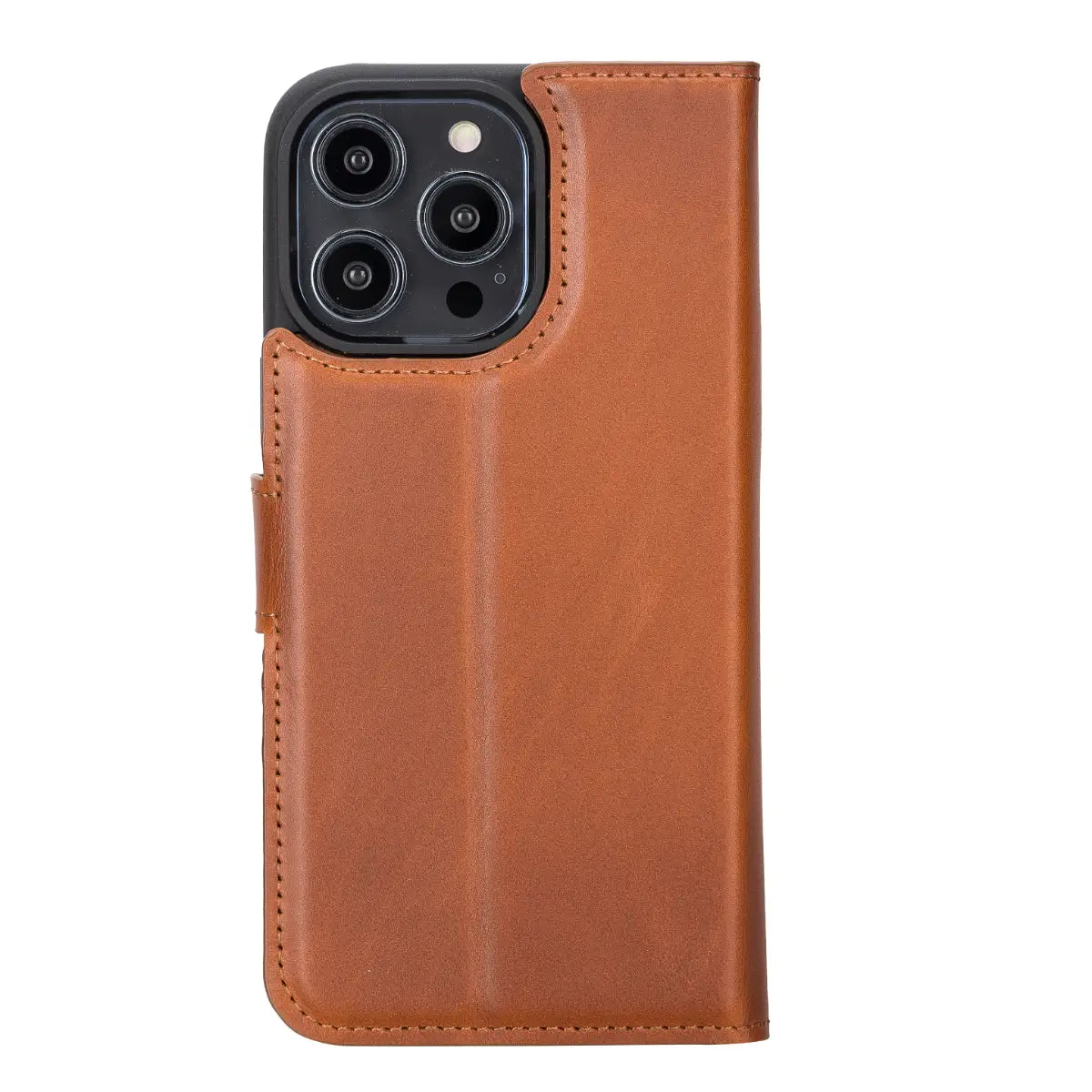 Burnished Tan Leather Wallet Case for iPhone 14 Pro Max