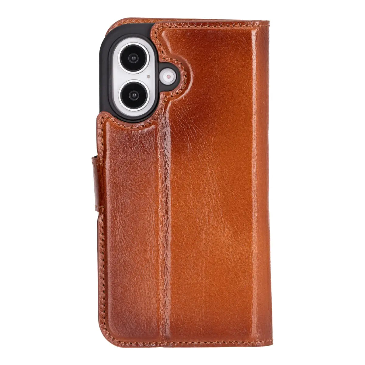 Burnished Tan Leather Wallet Case for iPhone 16