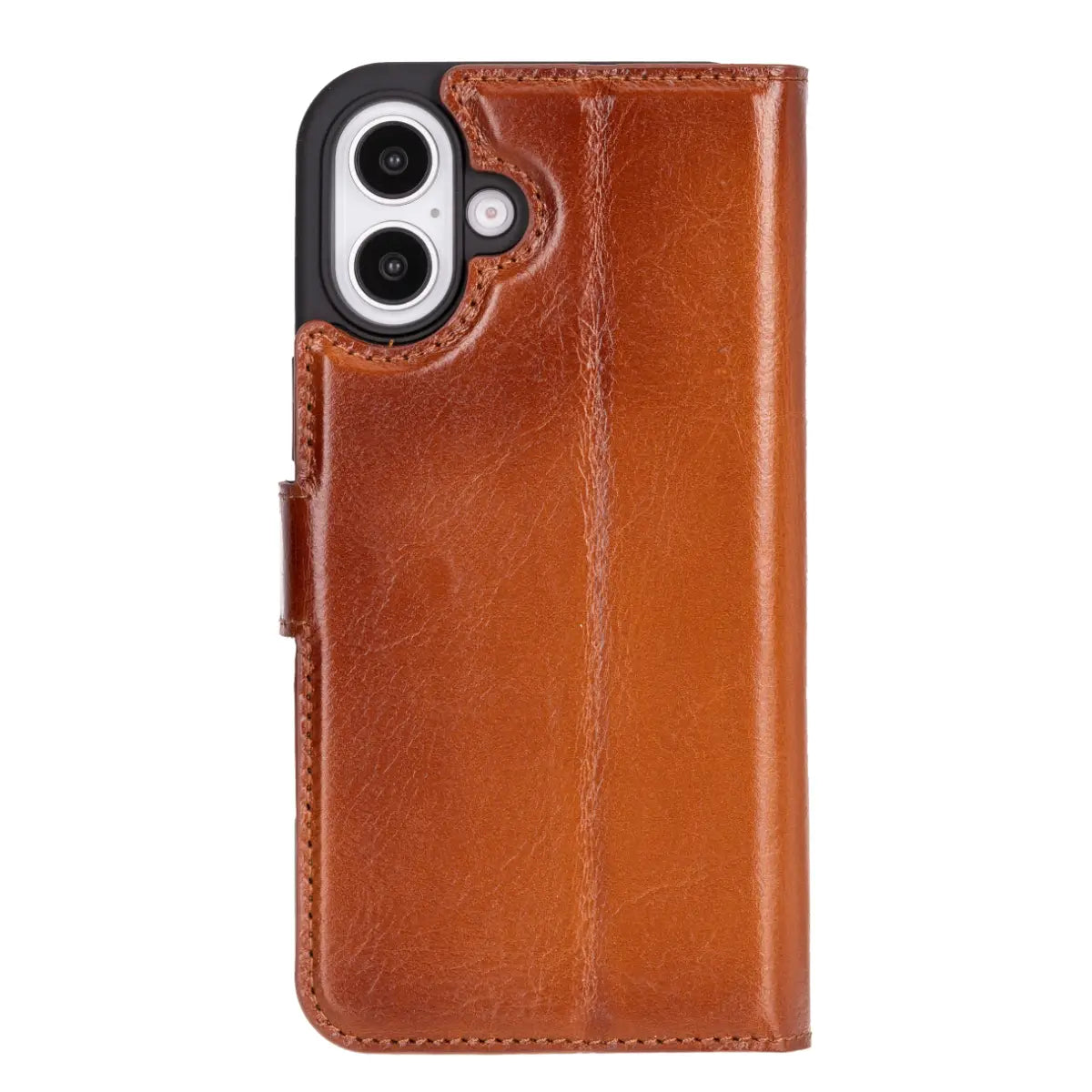 Burnished Tan Leather Wallet Case for iPhone 16 Plus
