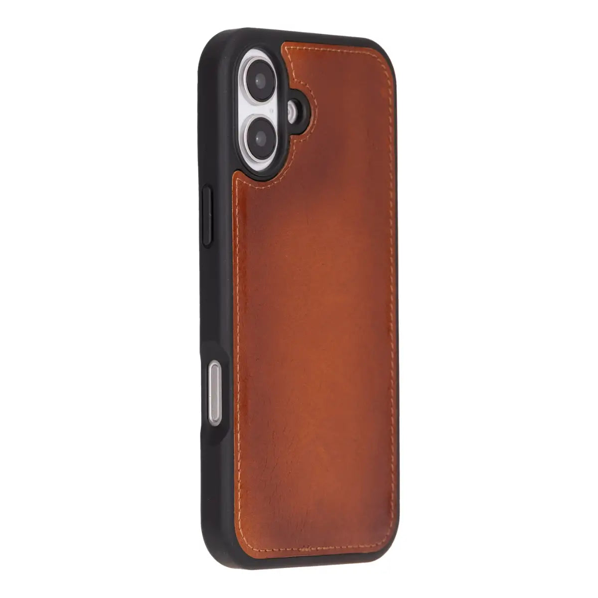 Burnished Tan Leather Wallet Case for iPhone 16 Plus