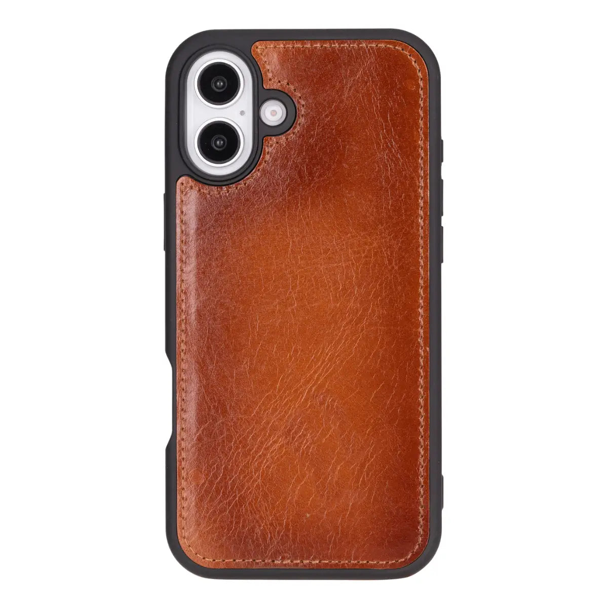 Burnished Tan Leather Wallet Case for iPhone 16 Plus