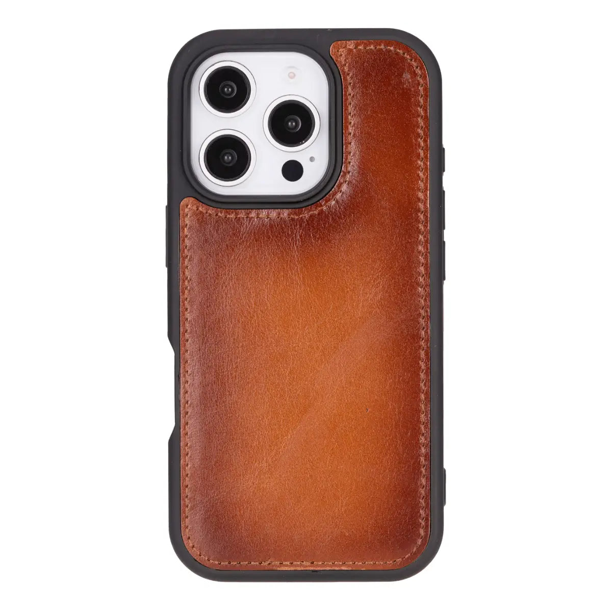 Burnished Tan Leather Wallet Case for iPhone 16 Pro Max