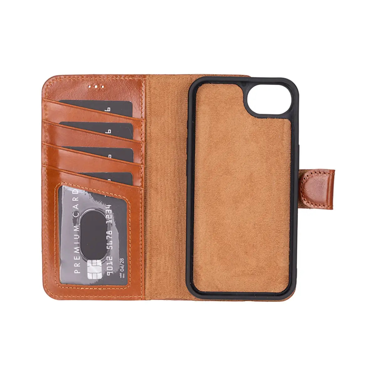Burnished Tan Leather Wallet Case for iPhone 16e – O2 Leather