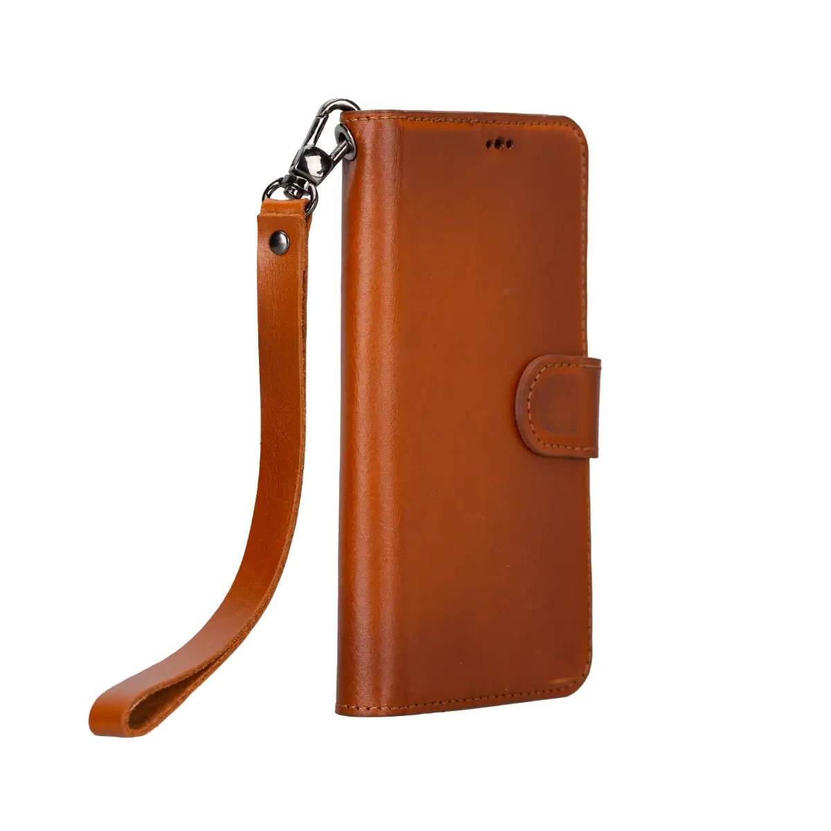 Burnished Tan Leather Wrist Strap for Phone Cases