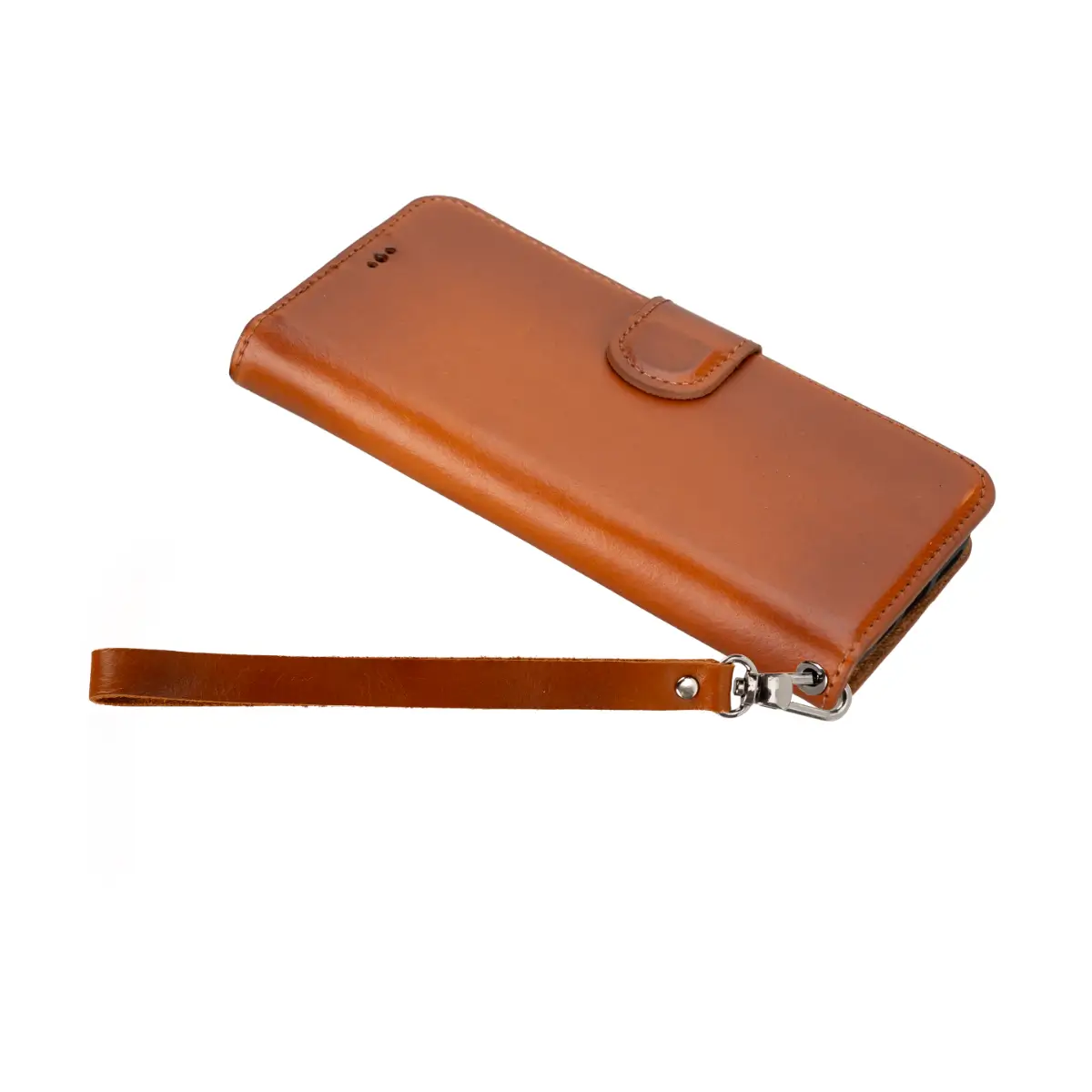 Burnished Tan Leather Wrist Strap for Phone Cases