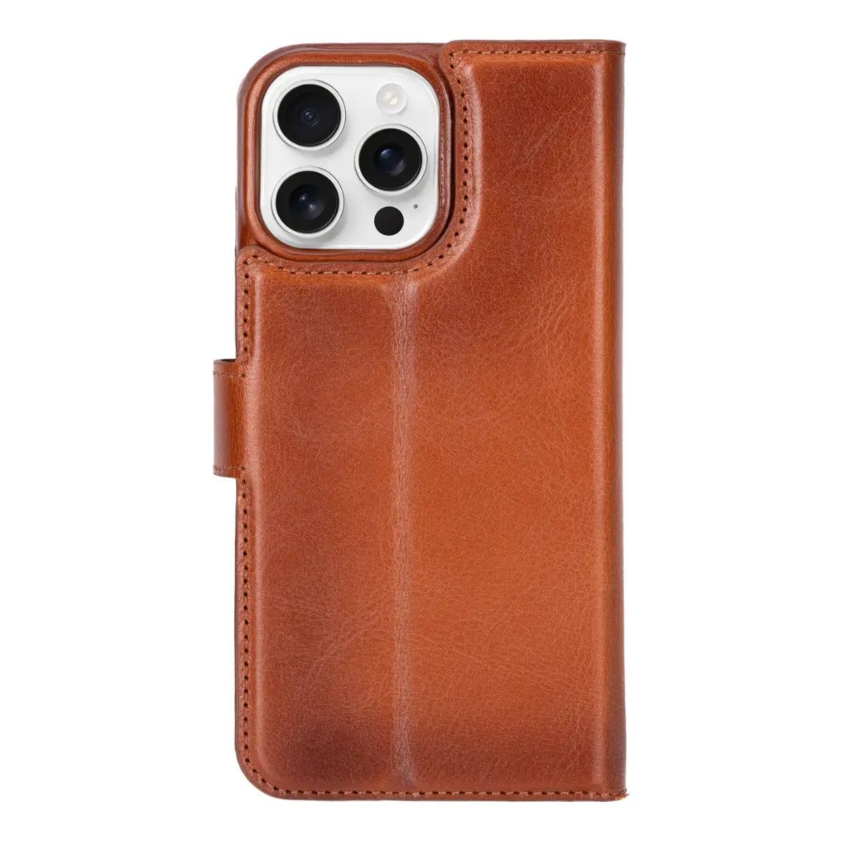 Burnished Tan Leather iPhone 16 Pro Max Prestige Wallet Case