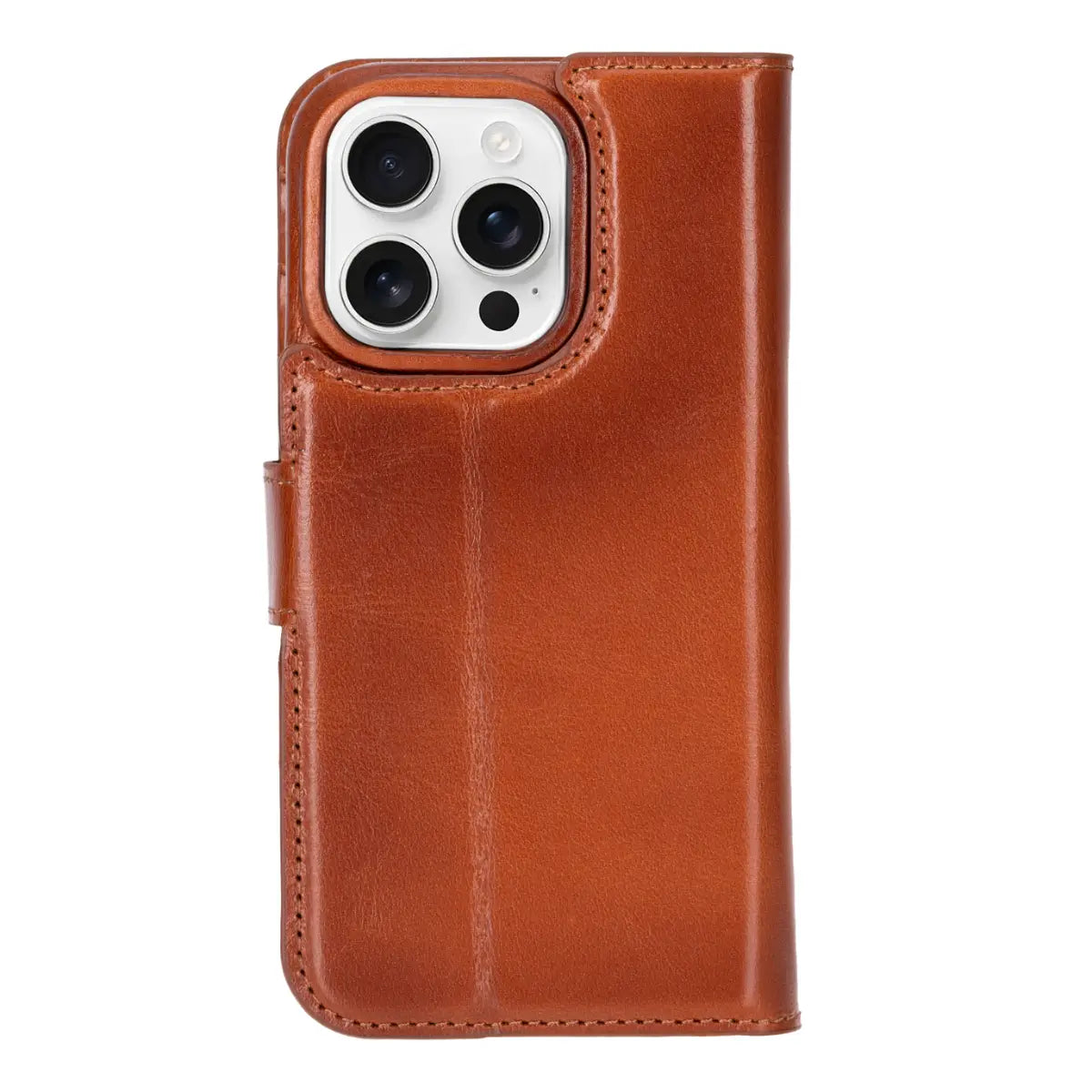Burnished Tan Leather iPhone 16 Pro Prestige Wallet Case
