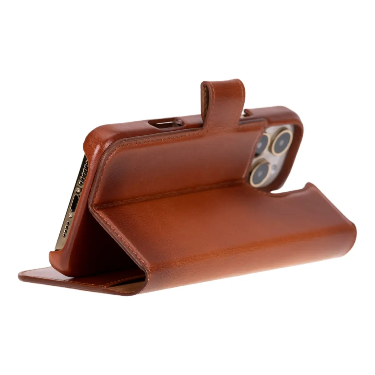 Burnished Tan Leather iPhone 16 Pro Prestige Wallet Case