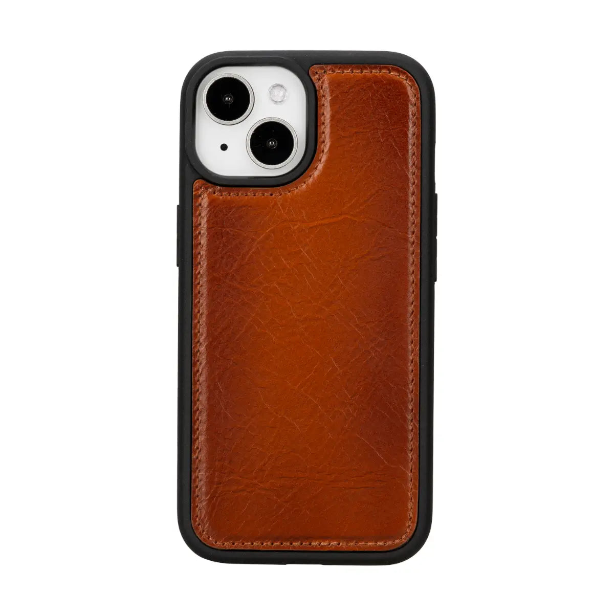 Burnished Brown Leather Wallet Case for iPhone 15