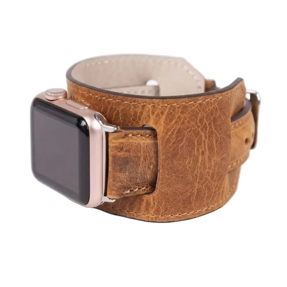 Camel Brown Leather Apple Watch Band