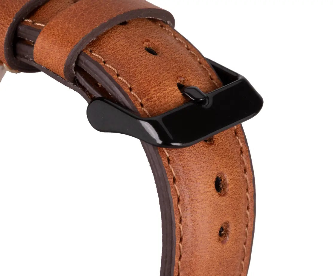 Camel Brown Leather Classic Apple Watch Band