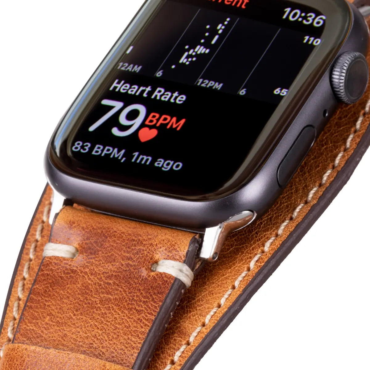 Camel Brown Leather Cuff Apple Watch Band