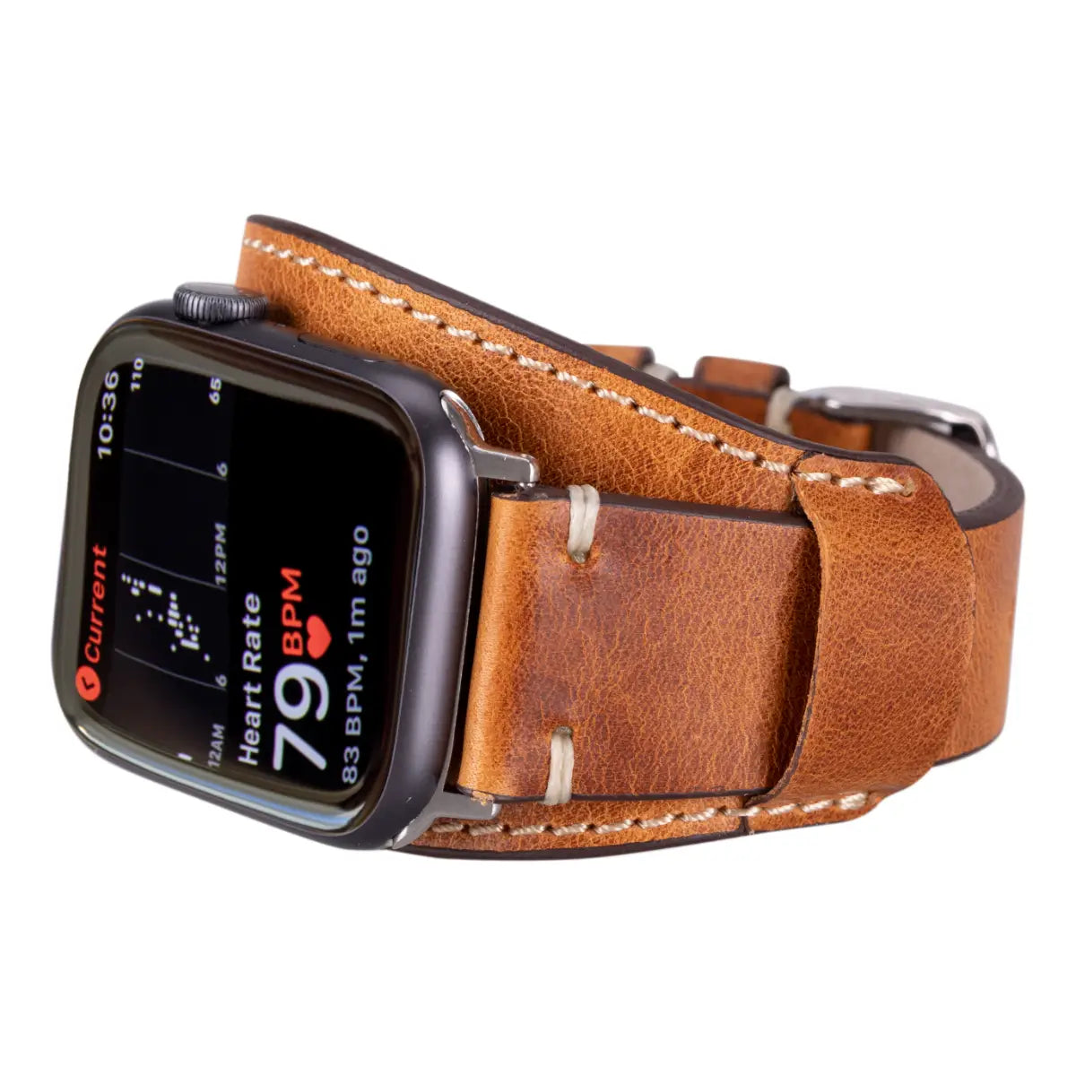 Camel Brown Leather Cuff Apple Watch Band