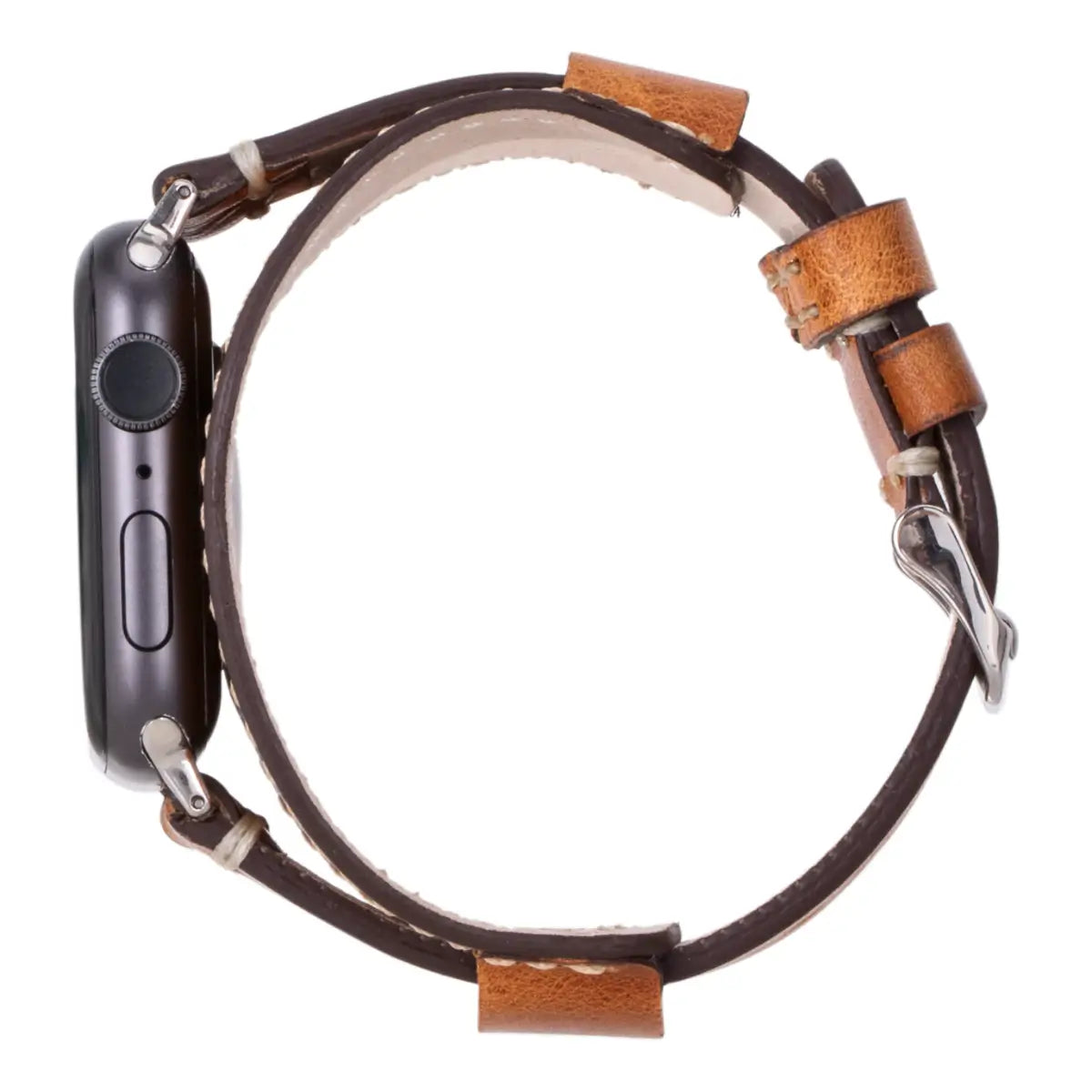Camel Brown Leather Cuff Apple Watch Band