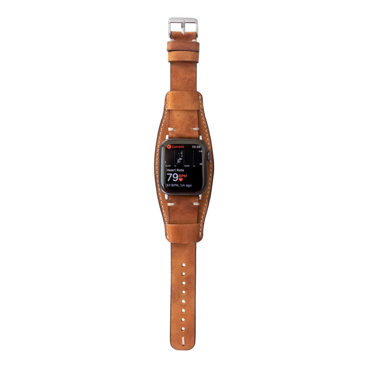 Camel Brown Leather Cuff Apple Watch Band