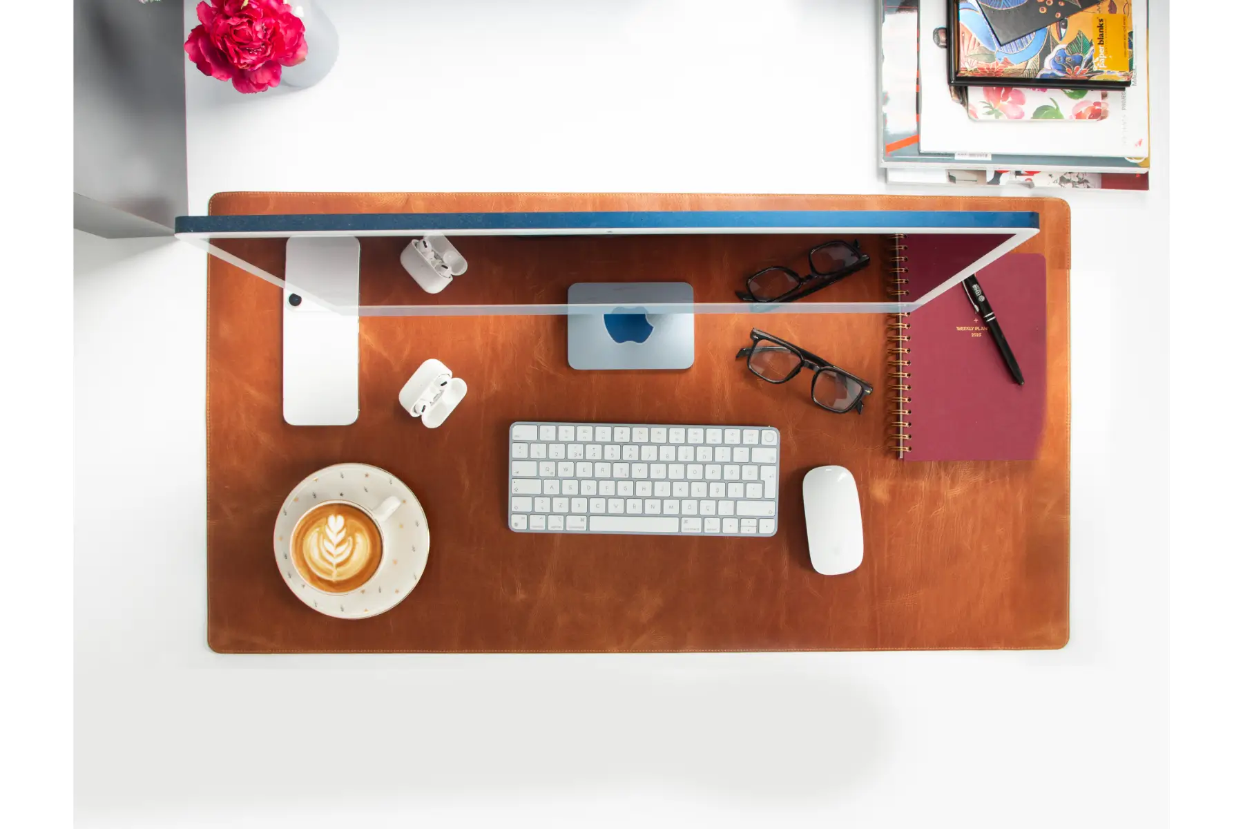 Camel Brown Leather Desk Mat-Large Size
