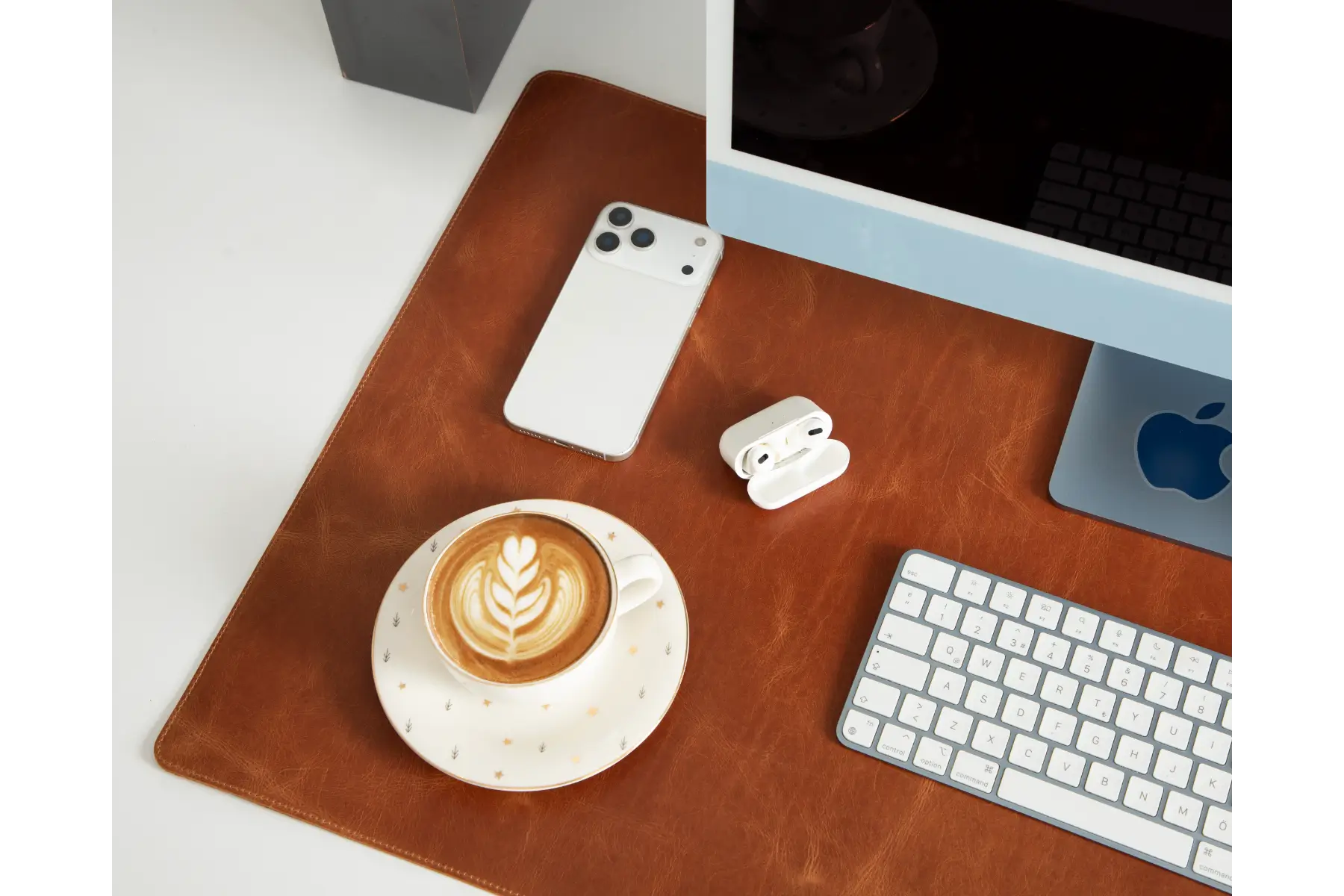 Camel Brown Leather Desk Mat-Large Size
