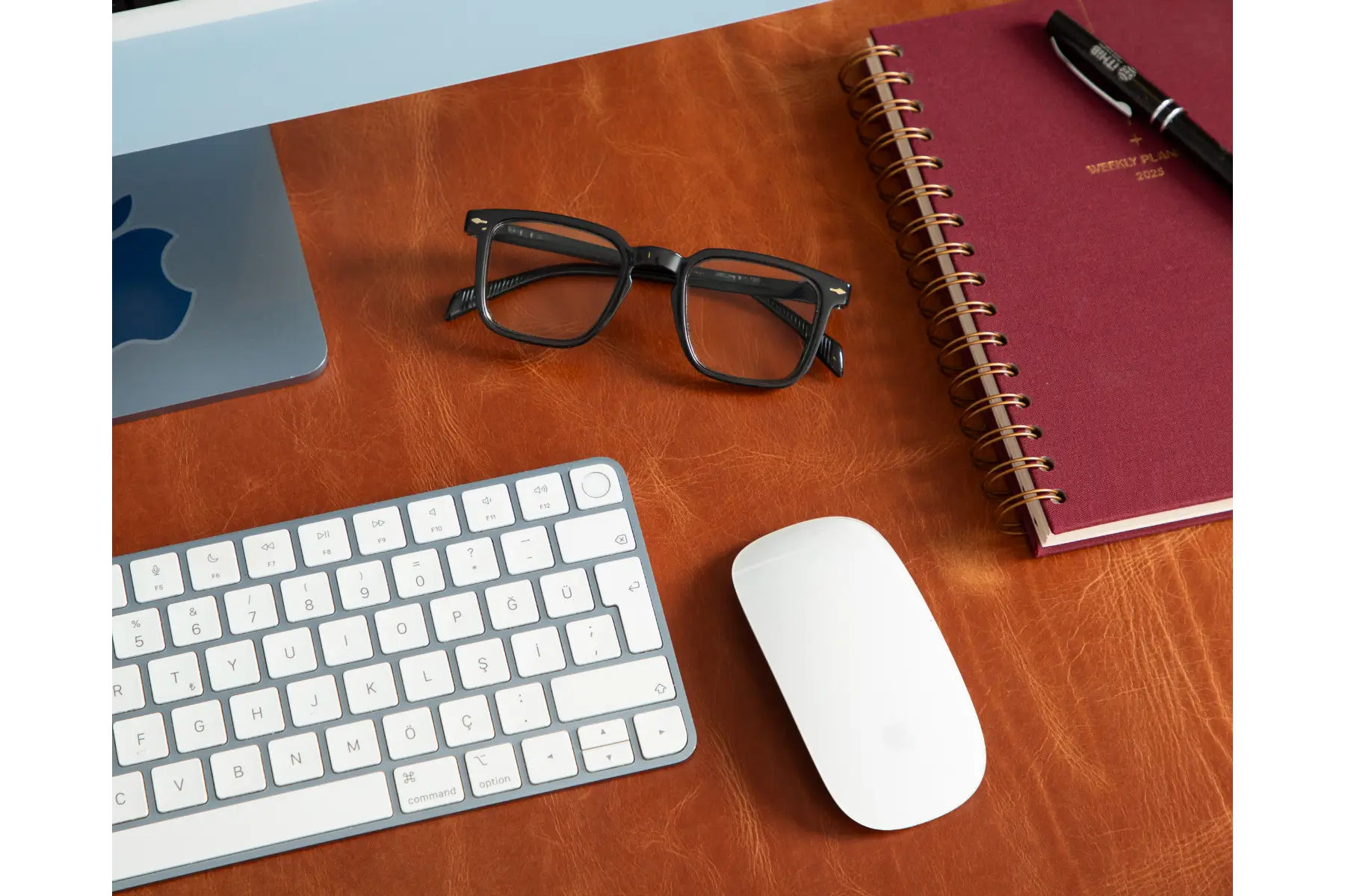 Camel Brown Leather Desk Mat-Large Size
