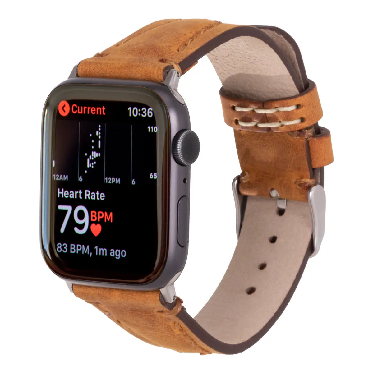 Camel Brown Leather Sport Apple Watch Band
