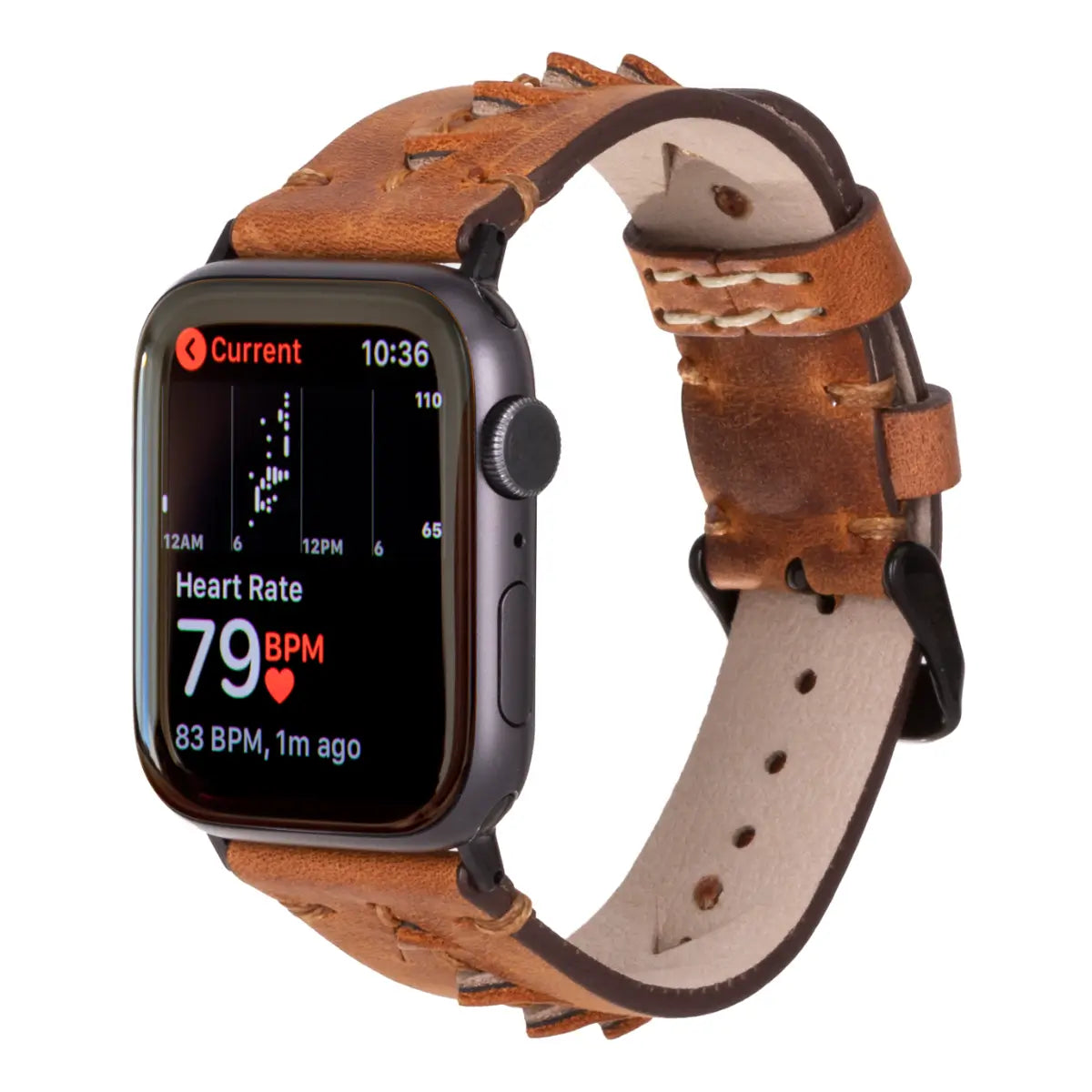 Camel Brown Leather Sport Apple Watch Band