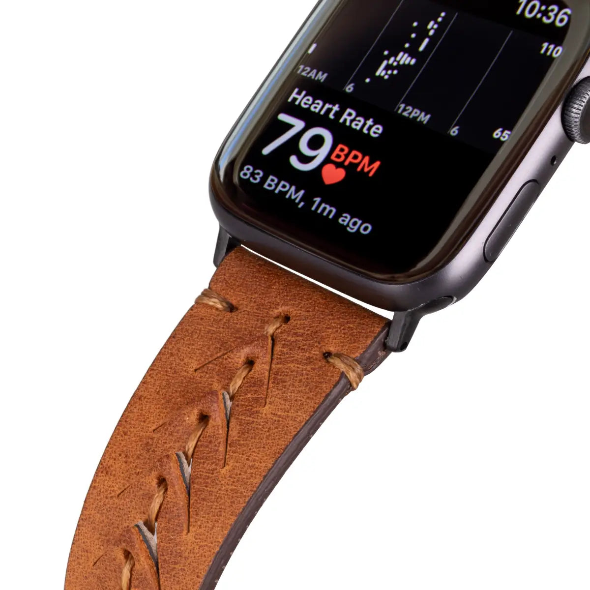 Camel Brown Leather Sport Apple Watch Band