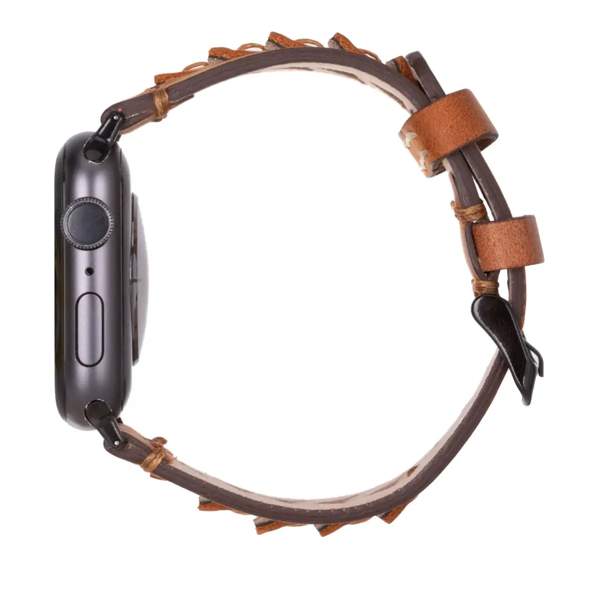 Camel Brown Leather Sport Apple Watch Band