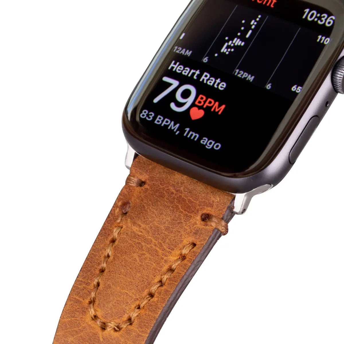 Camel Brown Leather Sport Apple Watch Band