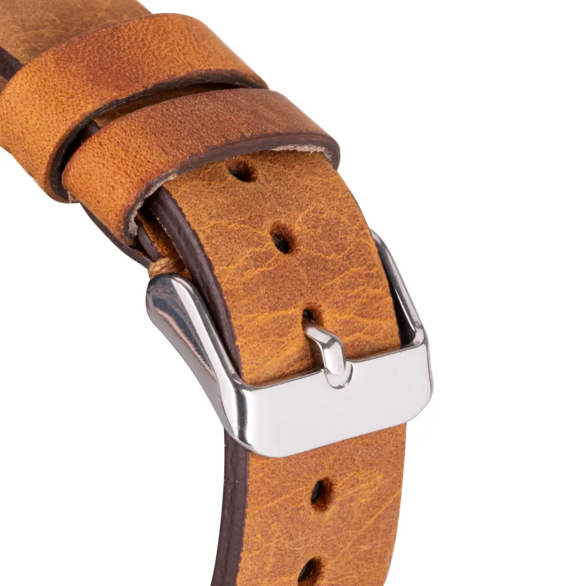 Camel Brown Leather Sport Apple Watch Band