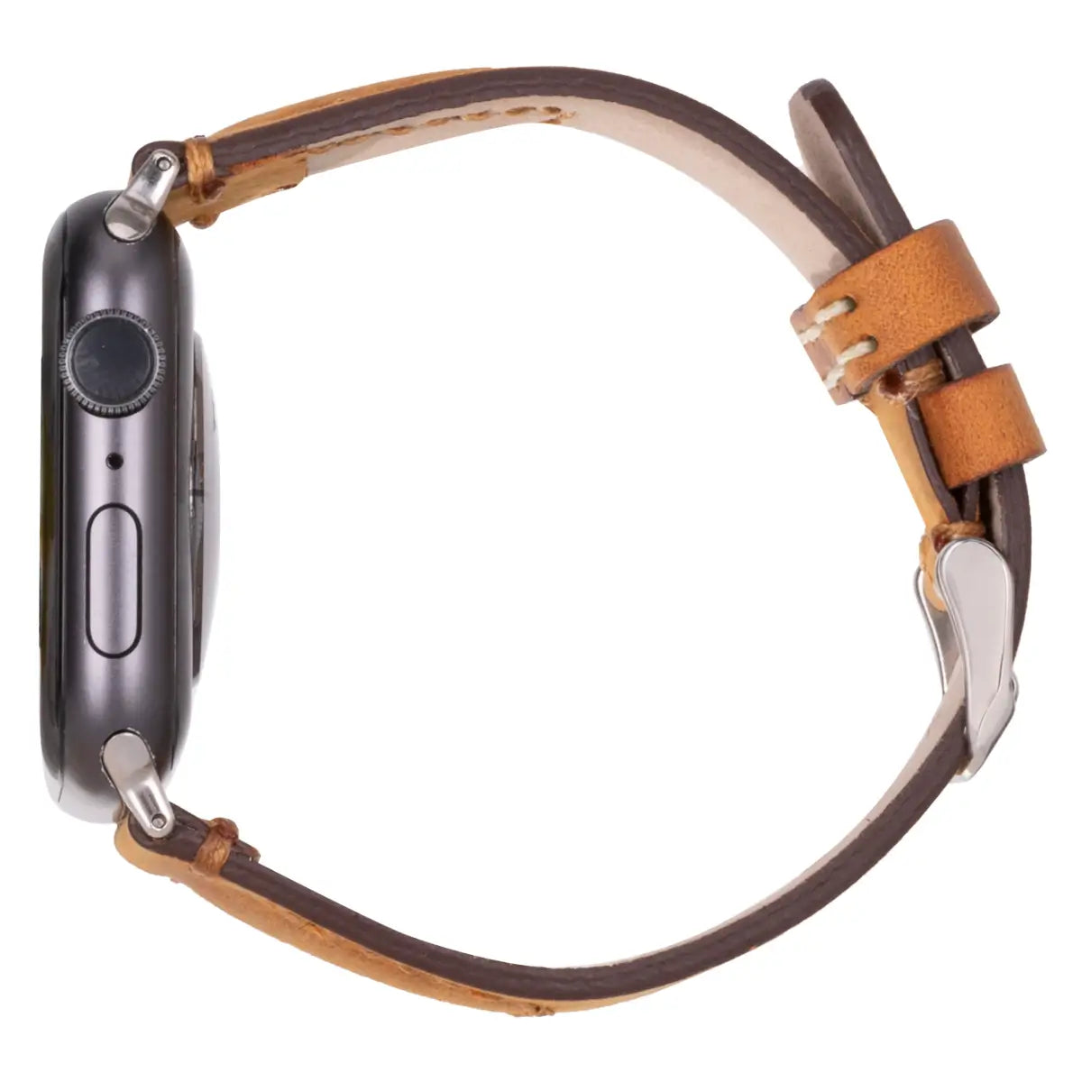 Camel Brown Leather Sport Apple Watch Band