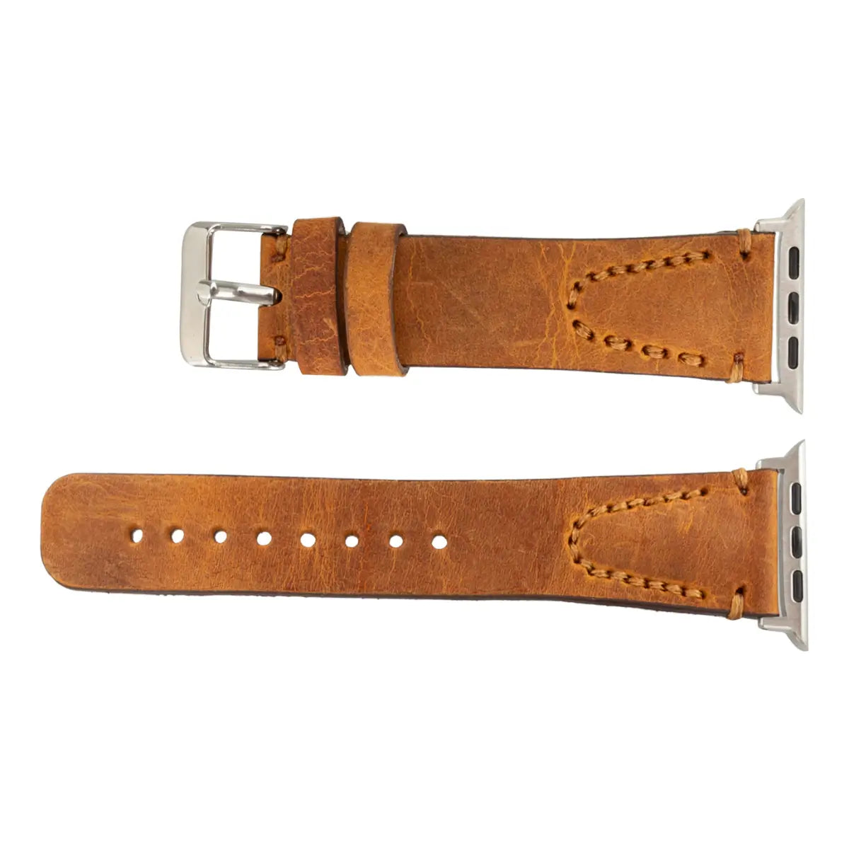 Camel Brown Leather Sport Apple Watch Band