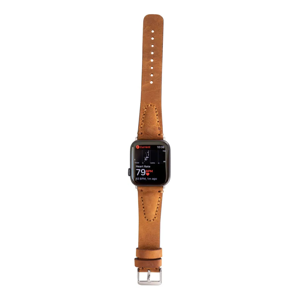 Camel Brown Leather Sport Apple Watch Band