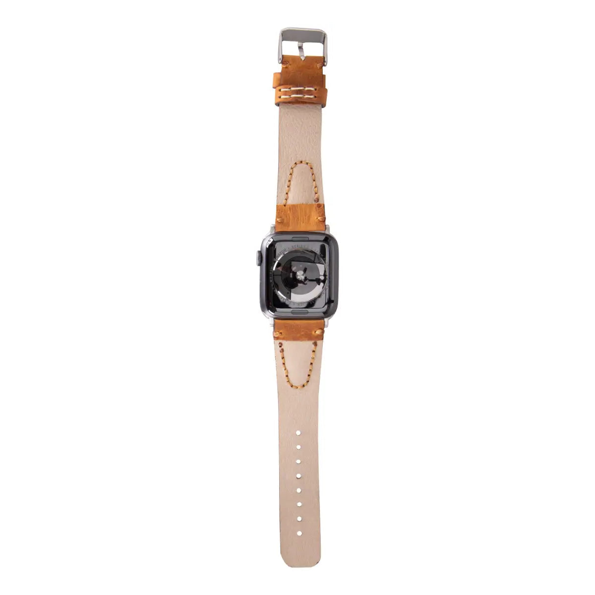 Camel Brown Leather Sport Apple Watch Band