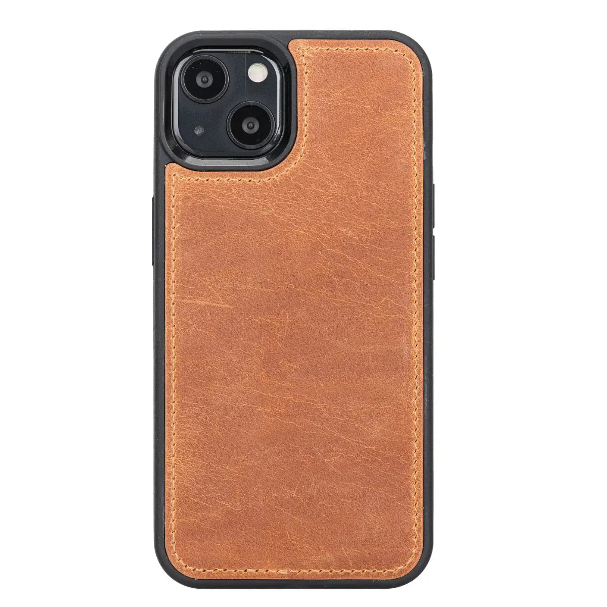 Camel Brown Leather Wallet Case for iPhone 13